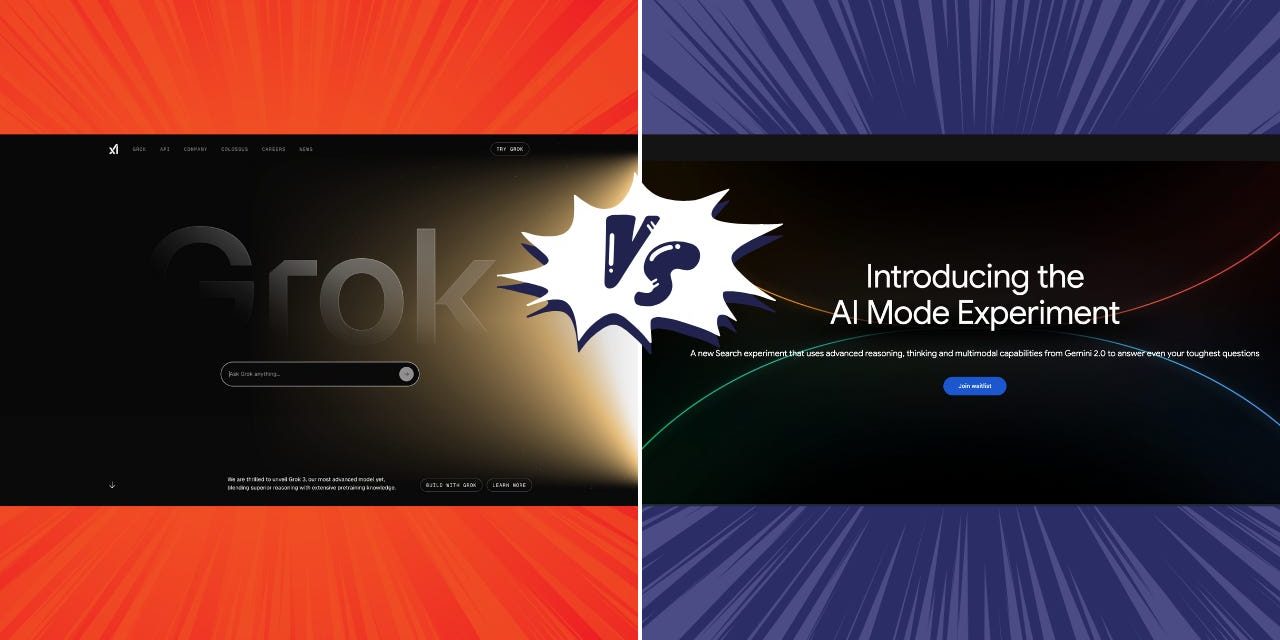 Grok 3’s DeepSearch with Google’s new AI Mode (Search)