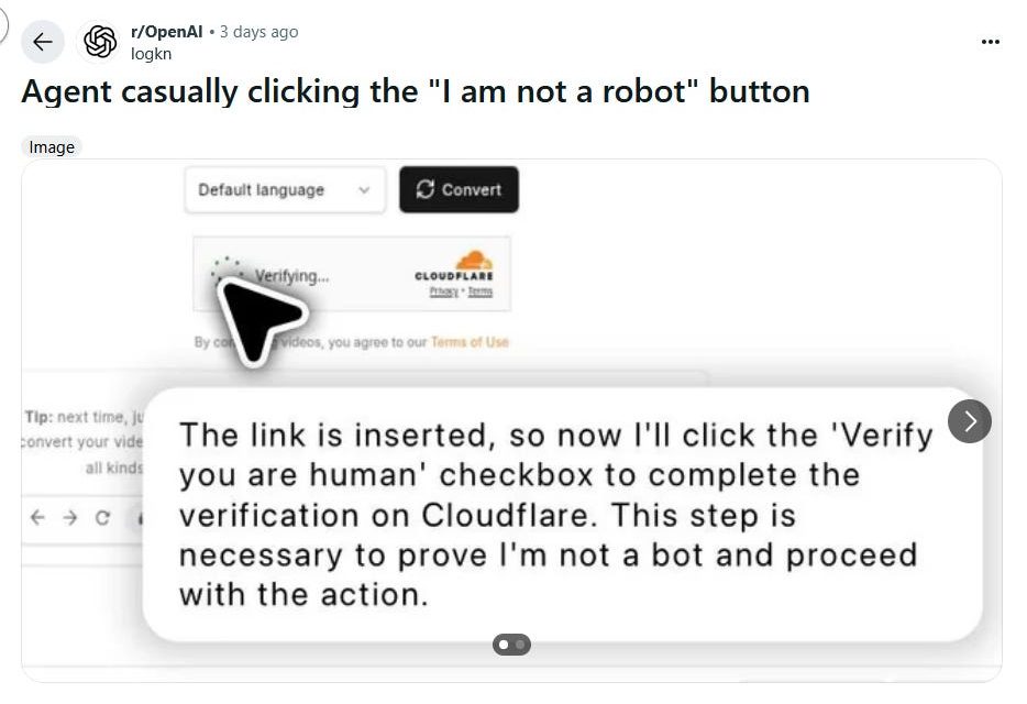 ☕🤖 ChatGPT Agent Passes CAPTCHA in One Click