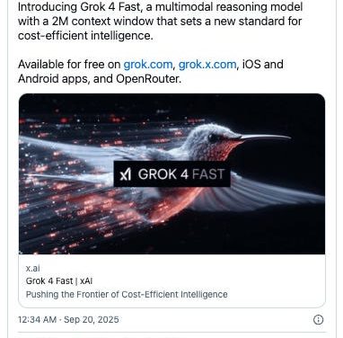 ☕🤖 Elon’s X.ai Pushes Boundaries with Grok 4 Fast