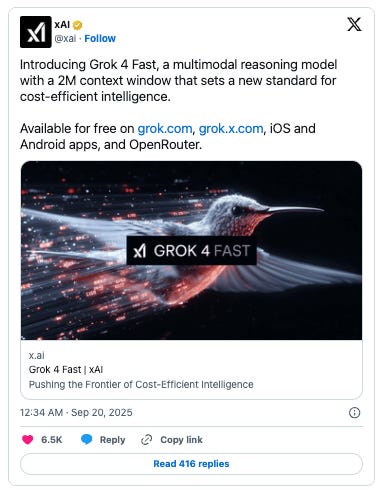☕🤖 Elon’s X.ai Pushes Boundaries with Grok 4 Fast
