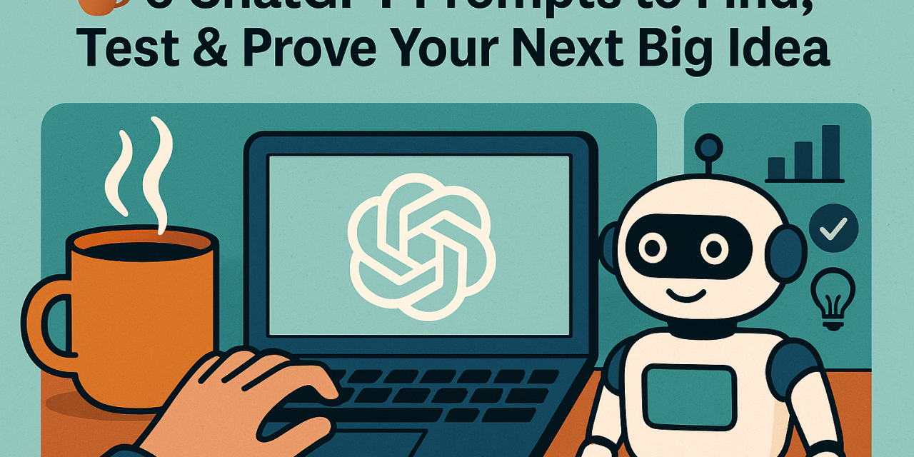 ☕🤖 6 ChatGPT Prompts to Find, Test & Prove Your Next Big Idea