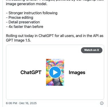 ☕🤖 OpenAI Launches New Image Model GPT Image 1.5