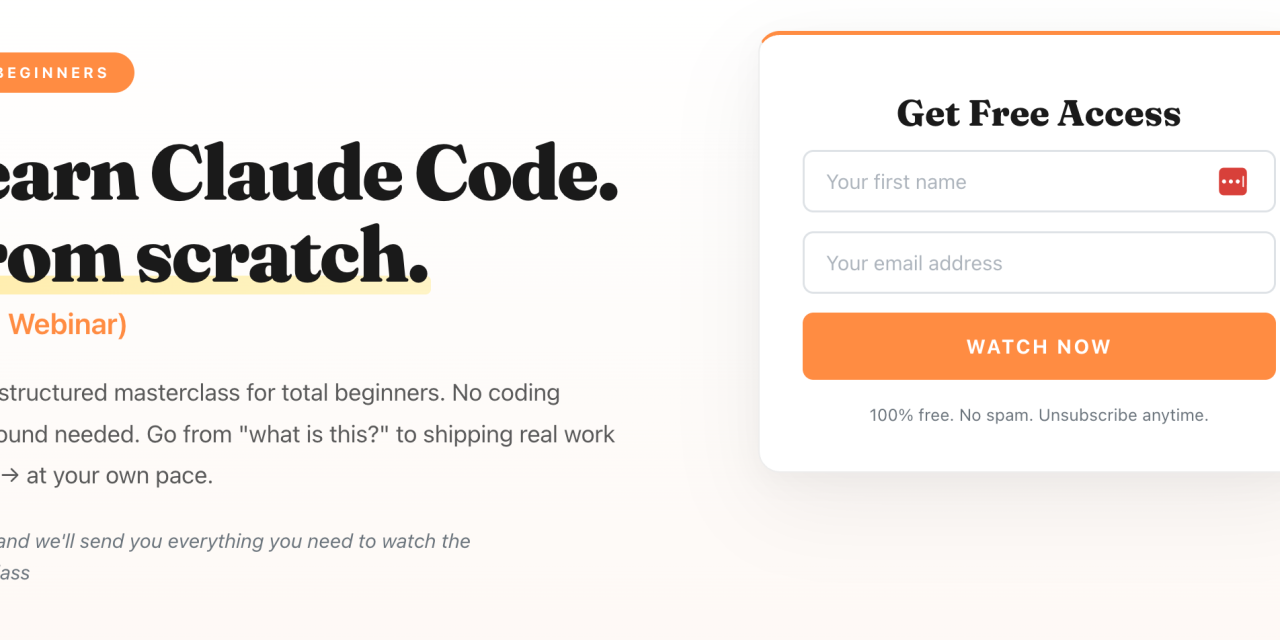 Free Claude Code Masterclass for Beginners