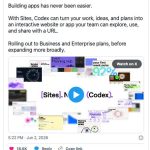 ☕🤖 OpenAI Launches Codex Sites: Turn a Prompt Into a Shareable App