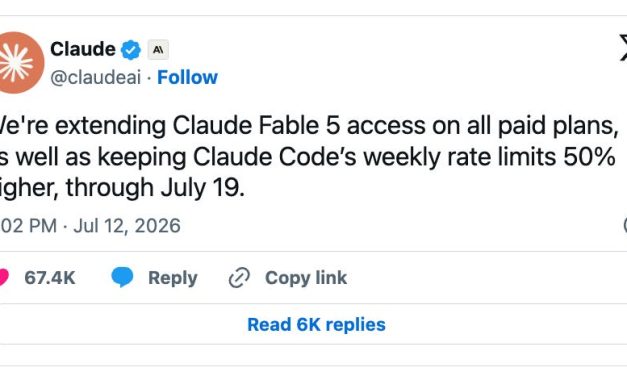 ☕🤖 Claude Fable 5 Usage Extended…Again! (Until July 19)