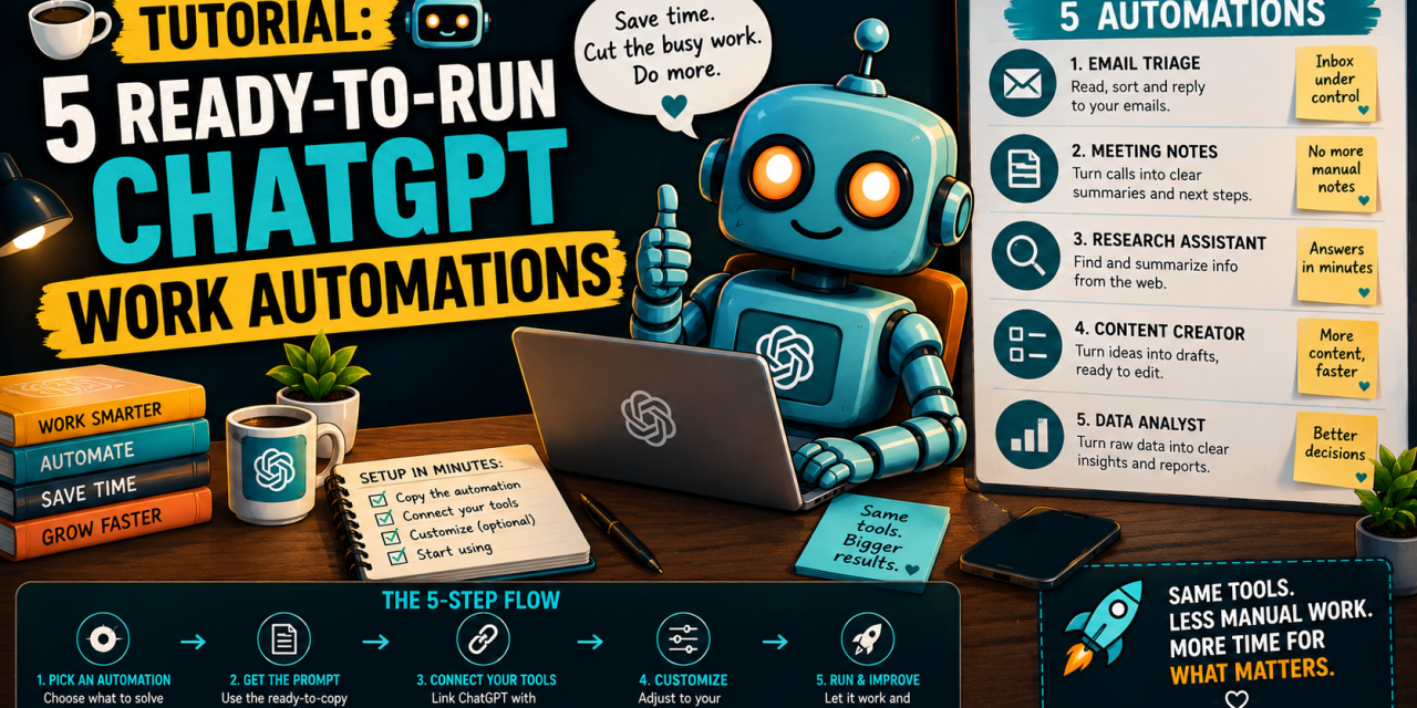 ☕🤖Tutorial: 5 Ready-to-Run ChatGPT Work Automations (Dashboards, Excel, Expenses + More)