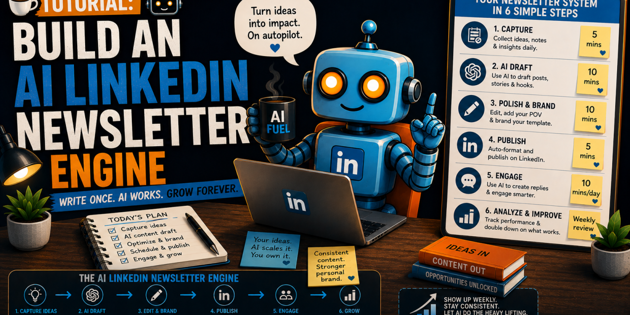 ☕🤖Tutorial: Build an AI LinkedIn Newsletter Engine (Own the Audience LinkedIn Rents You)