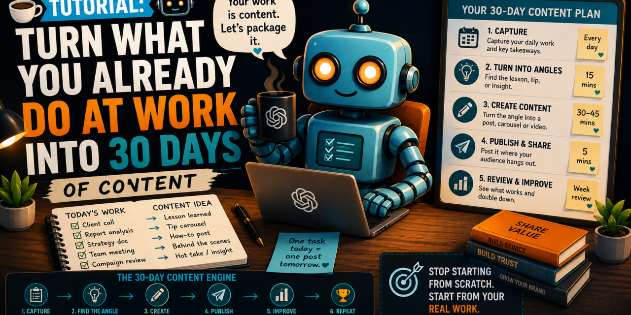 ☕🤖Tutorial: Turn What You Already Do at Work Into 30 Days of Content