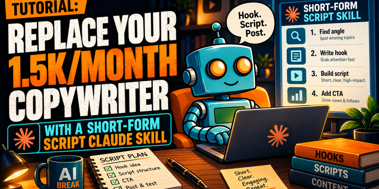 ☕🤖Tutorial: Replace Your ~1,500/month Copywriter With a Short-Form Script Claude Skill